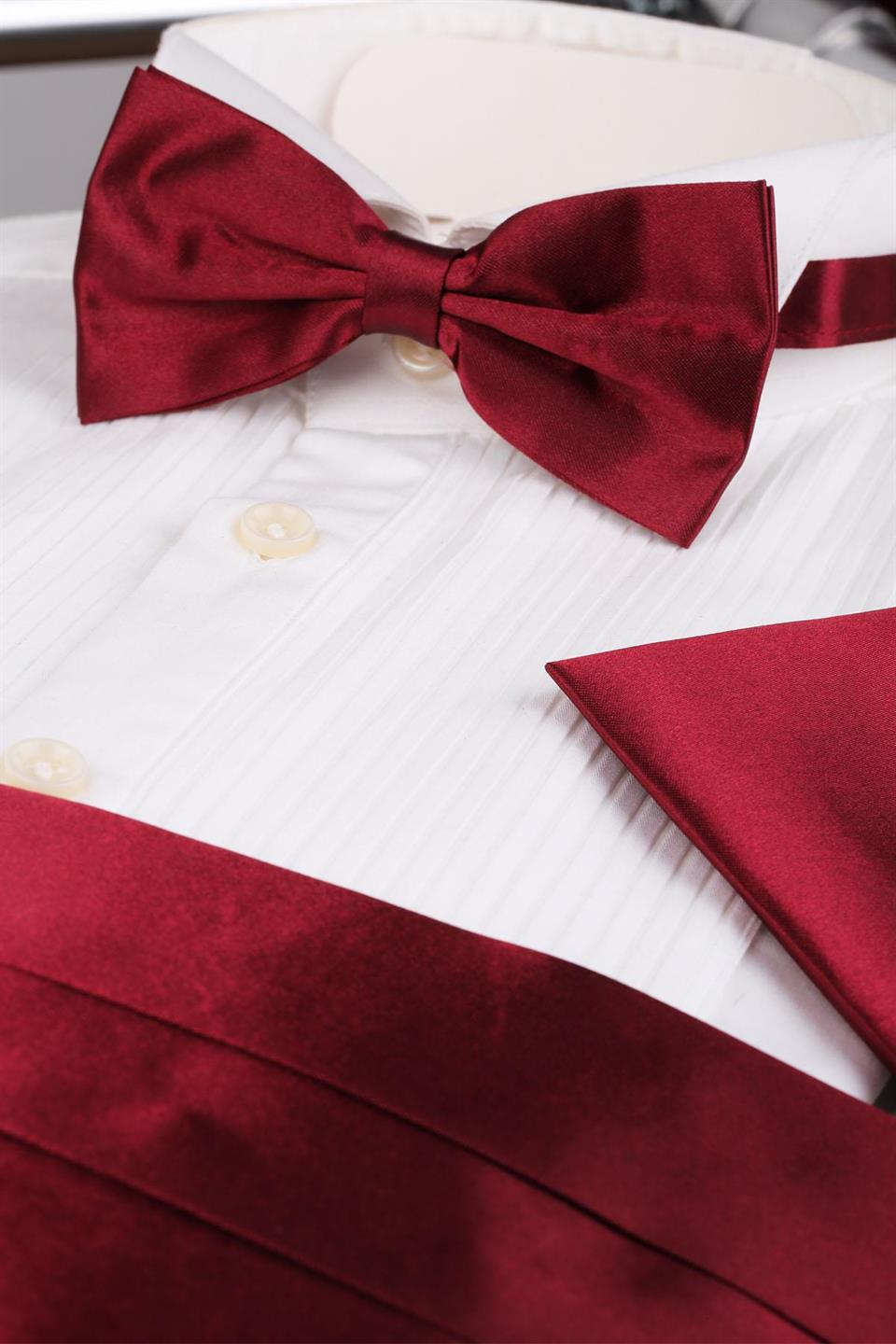 Bordo Papyon Kuşak - Damatlık Smokin Kemeri SMK52