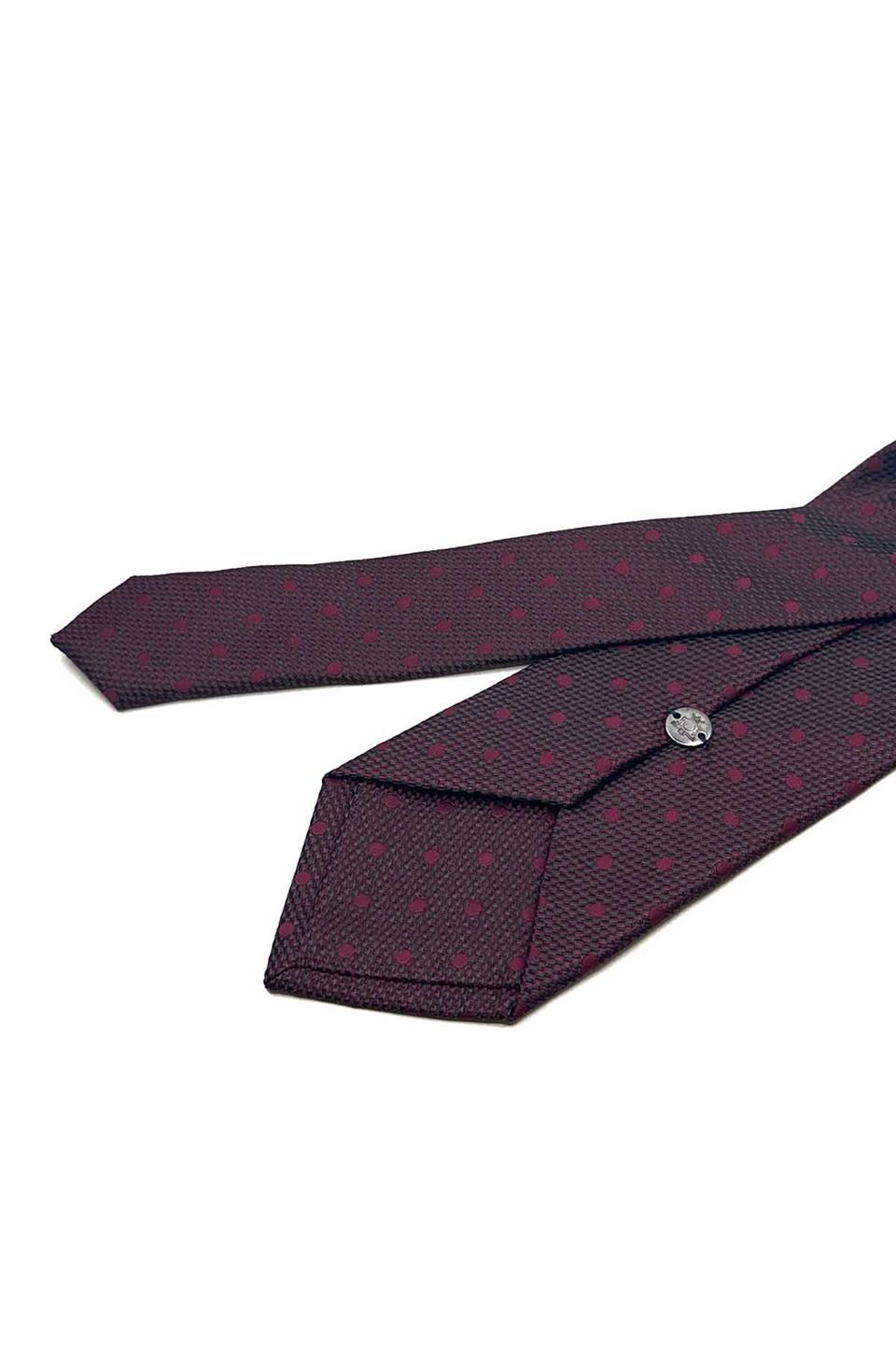 Bordo Puantiye Desen Mendilli Klasik Kravat KK13004