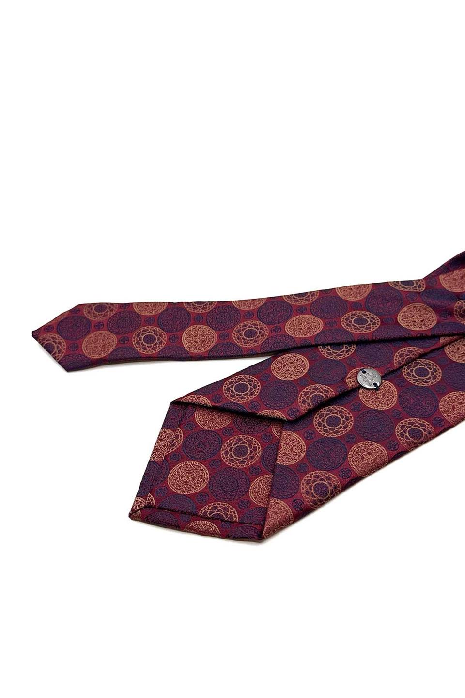 Bordo Puantiye Desen Mendilli Klasik Kravat KK12995