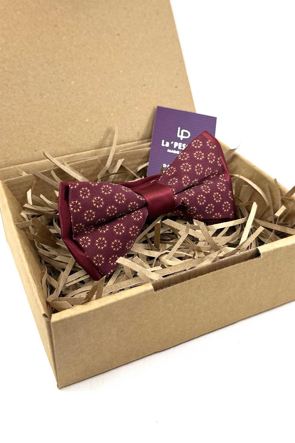 Bordo Puantiye Desen Papyon P1976