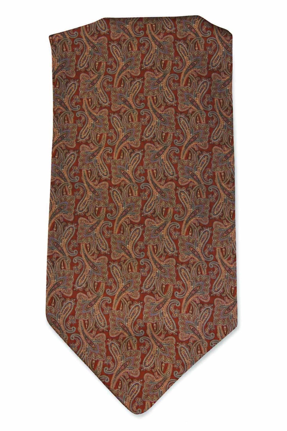 Bordo Şal Desen Ascot Kravat K681