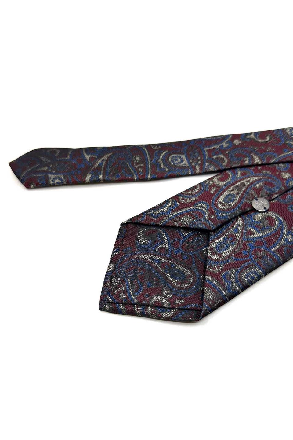 Bordo Şal Desen Mendilli Klasik Kravat KK13496