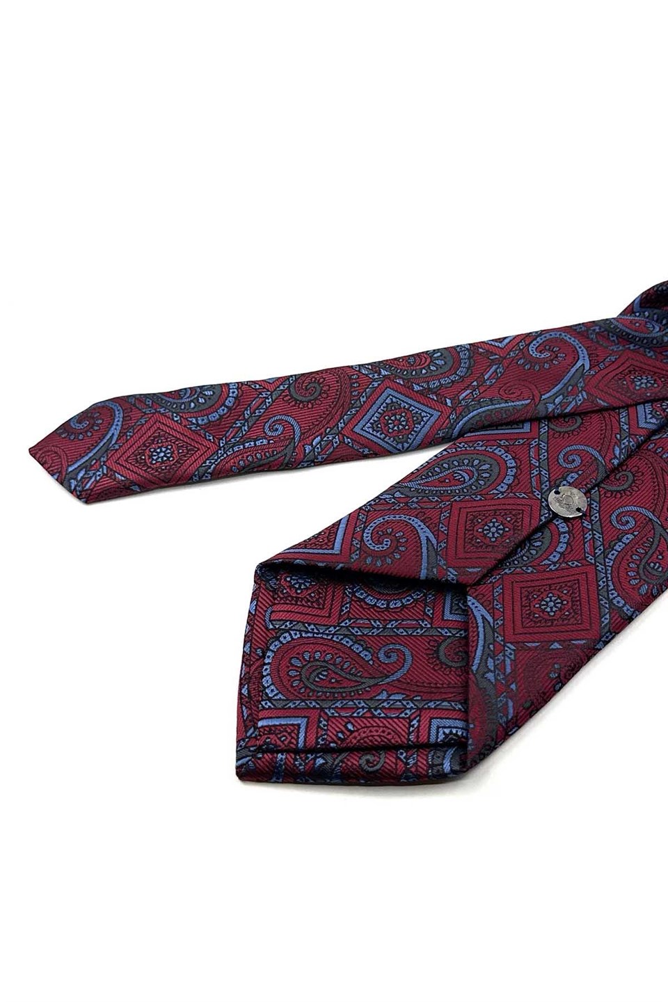 Bordo Şal Desen Mendilli Klasik Kravat KK13905