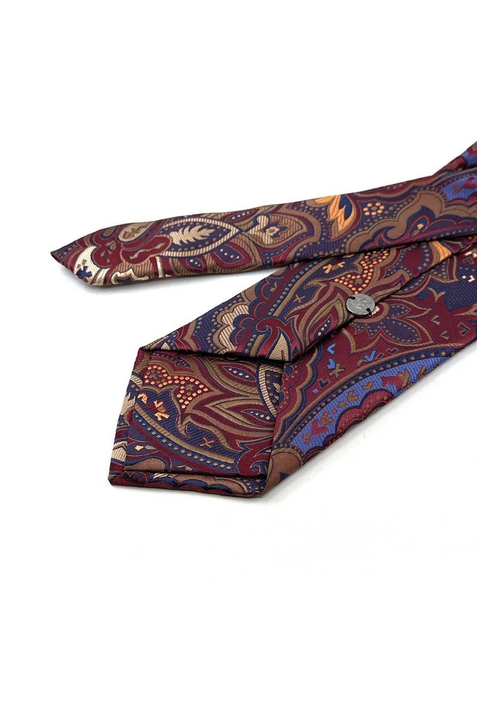 Bordo Şal Desen Mendilli Klasik Kravat KK13314