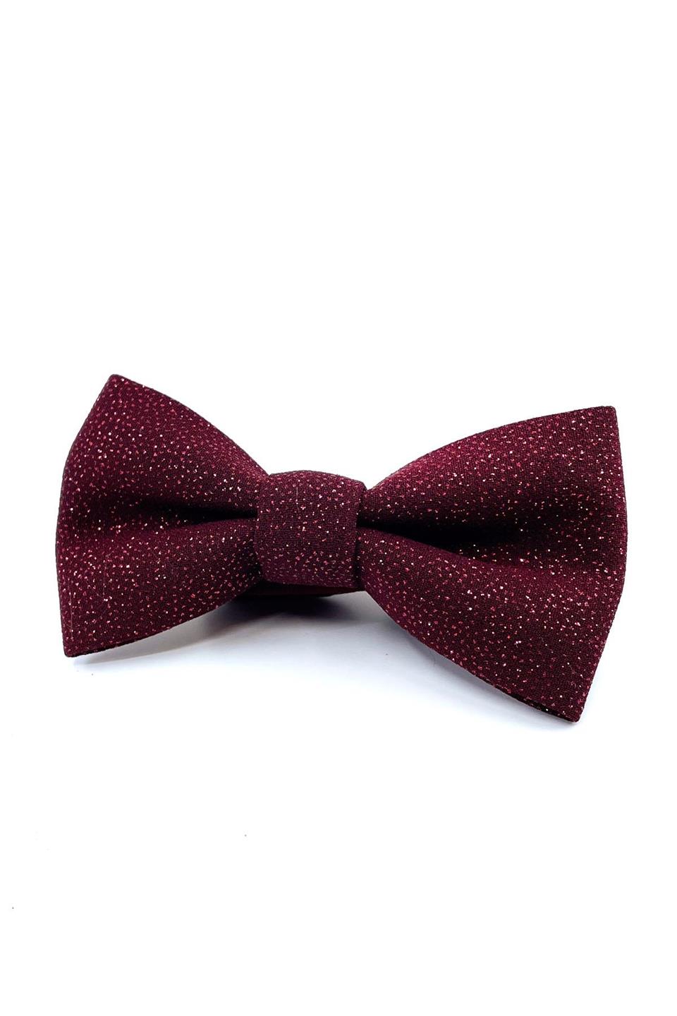 Bordo Simli Damatlık Papyon P1694