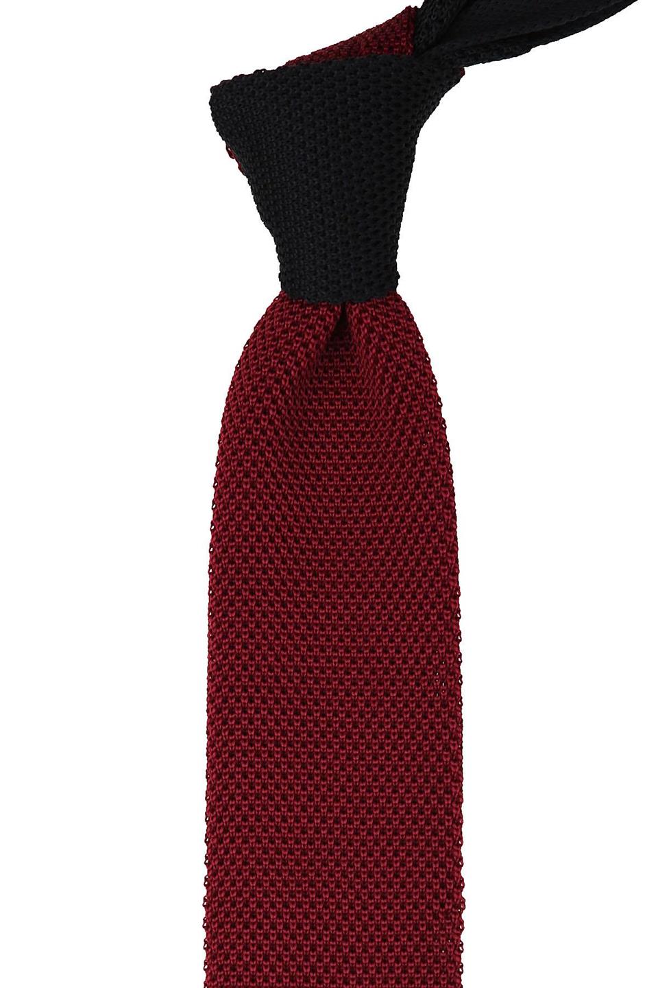 Bordo - Siyah Düz Örgü Kravat ÖR8279