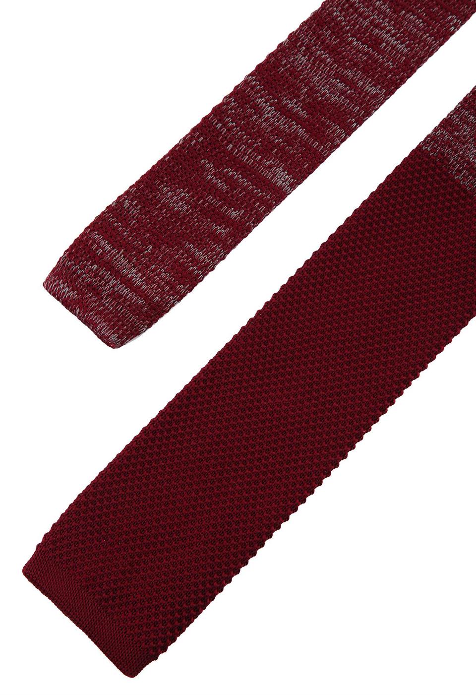 Bordo Yarım Kırçıllı Örgü Kravat 8189