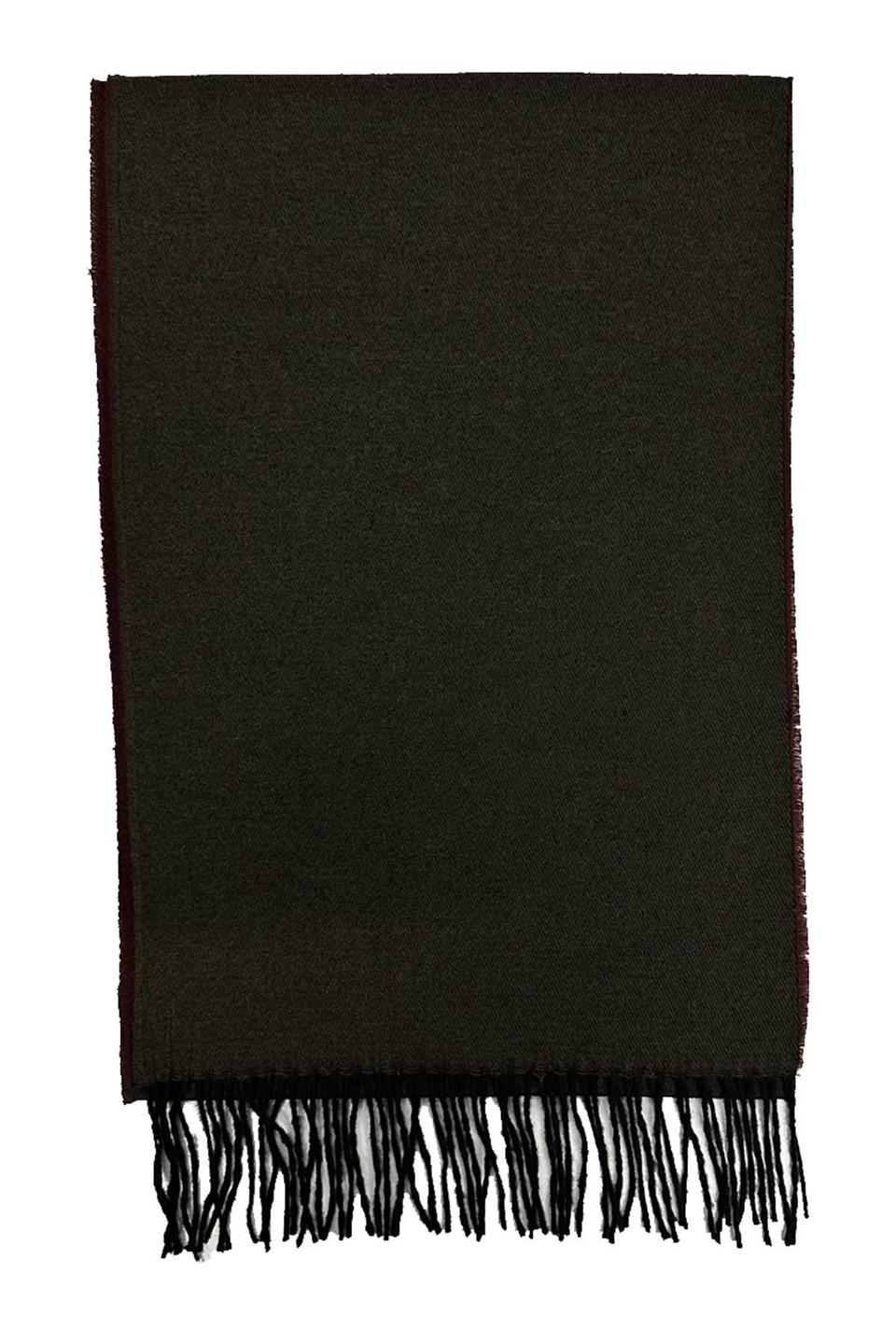 Bordo - Yeşil Çift Taraflı Erkek Kaşkol K627