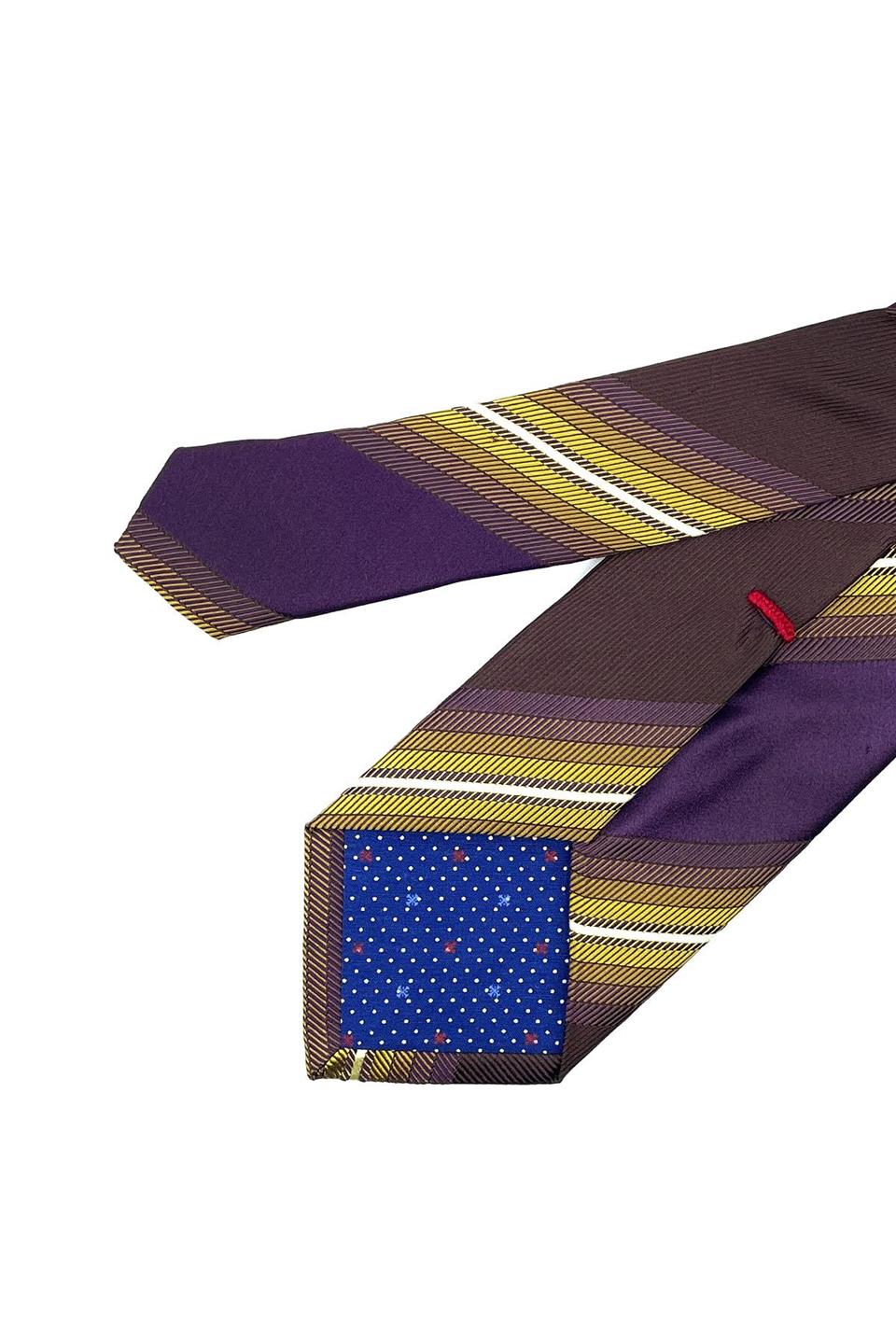 Borgo Style Mor Çizgi Desen İtalyan İpek Kravat İK1005