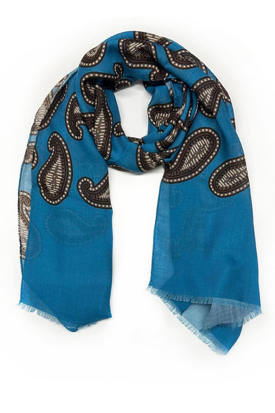 Brook Style Petrol Renk Wool Kaşkol K461