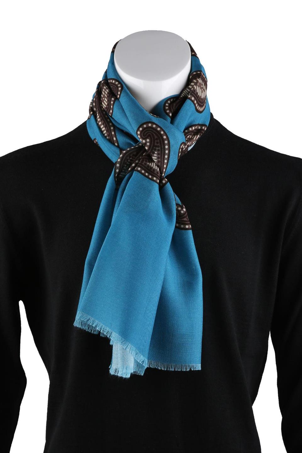 Brook Style Petrol Renk Wool Kaşkol K461