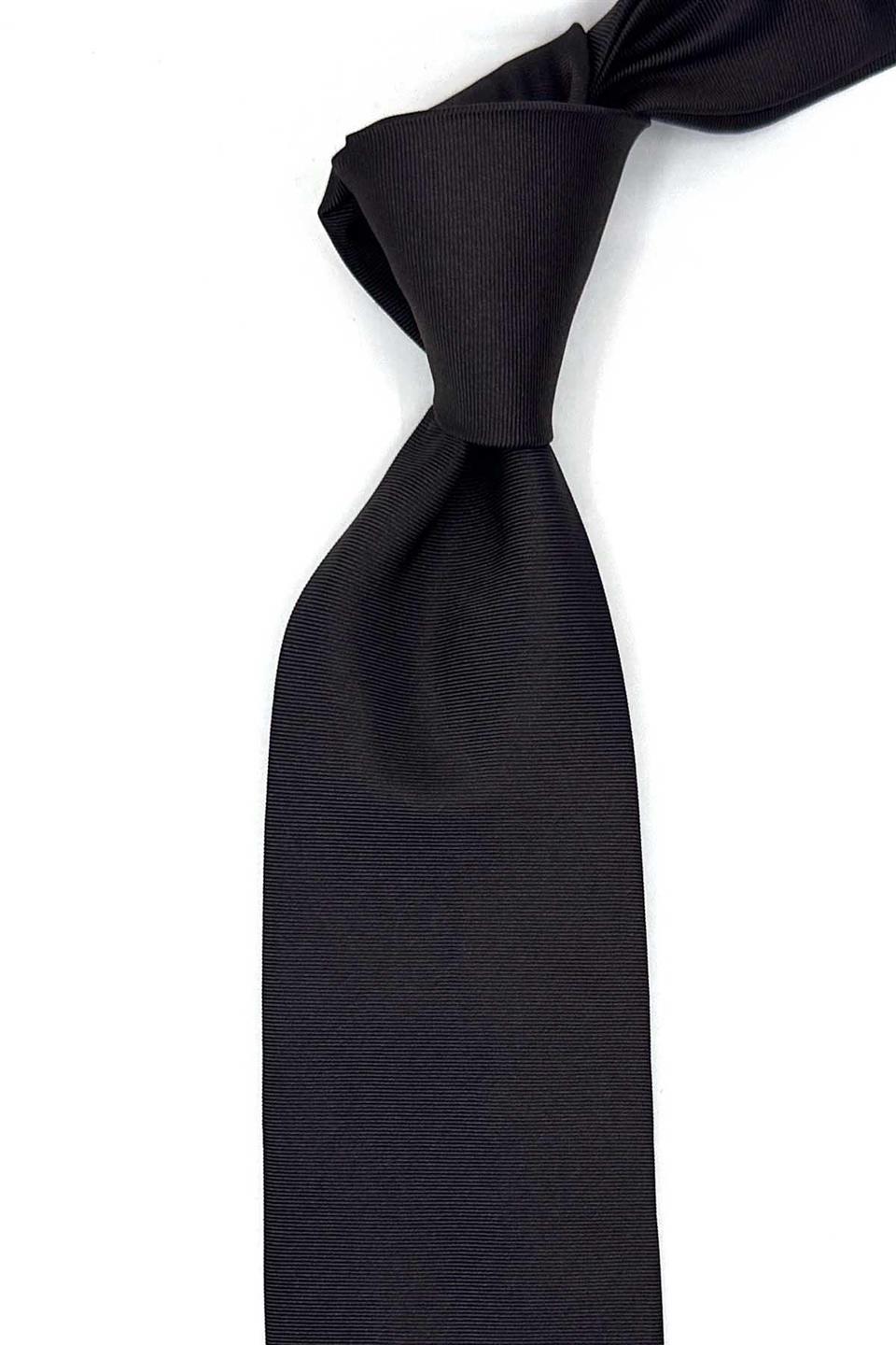 Brugnolo Style Kahverengi Düz İtalyan İpek Kravat İK1880