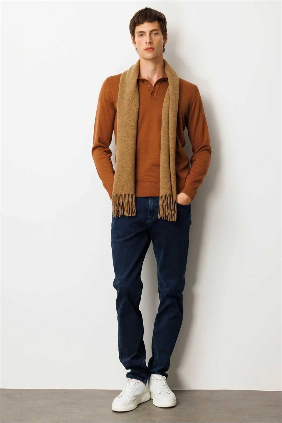 Camel Erkek Düz Kaşkol DSNT05
