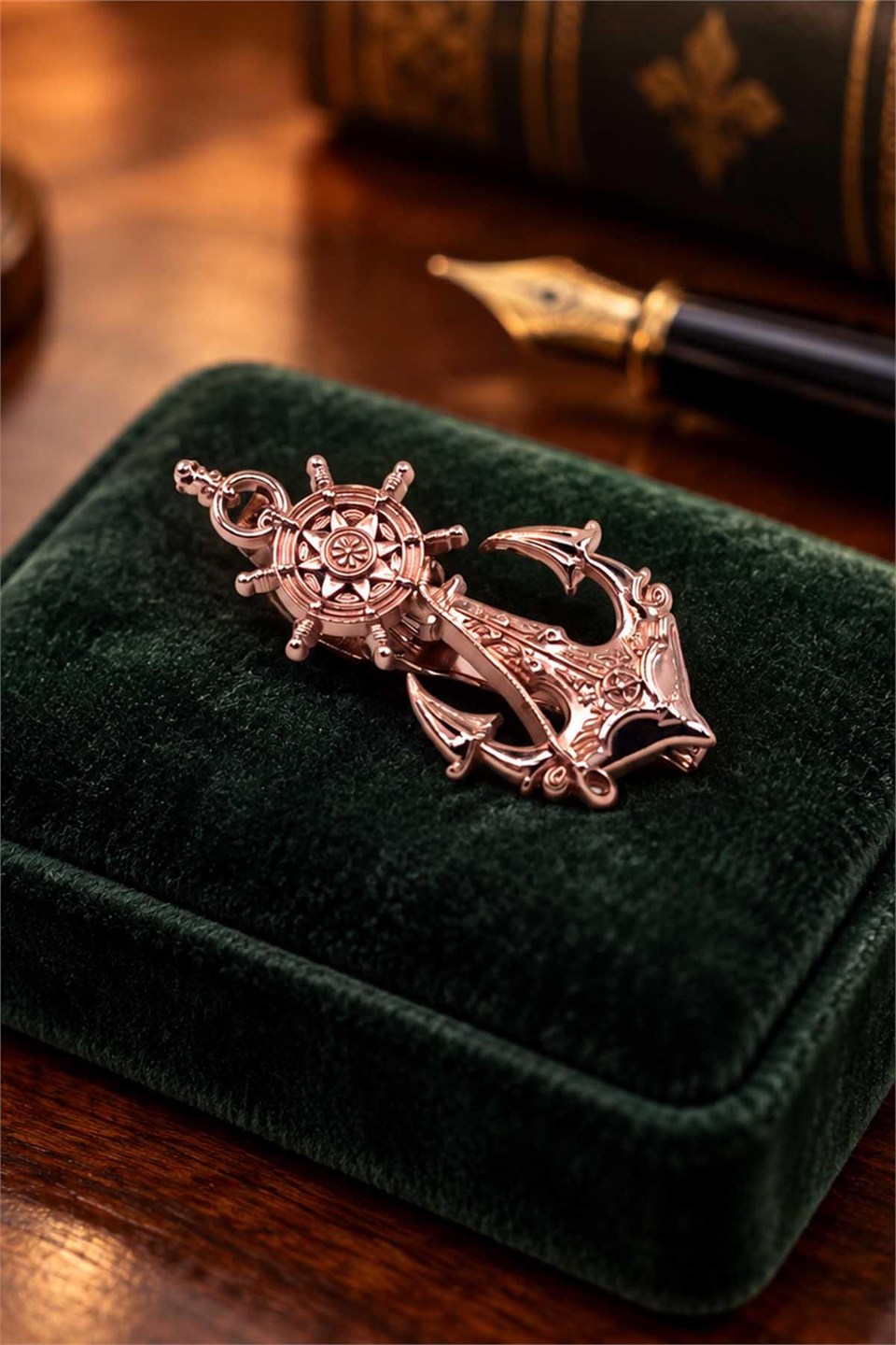 Çapa Bronz Renk Kravat İğnesi KIY788