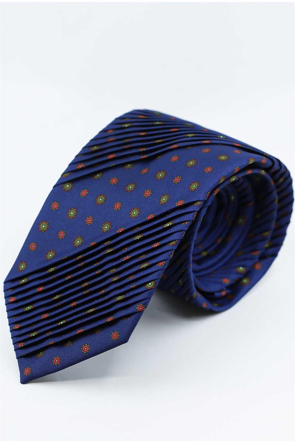 Carbonora Style Lacivert Küçük Desen Piliseli Kravat CRK94