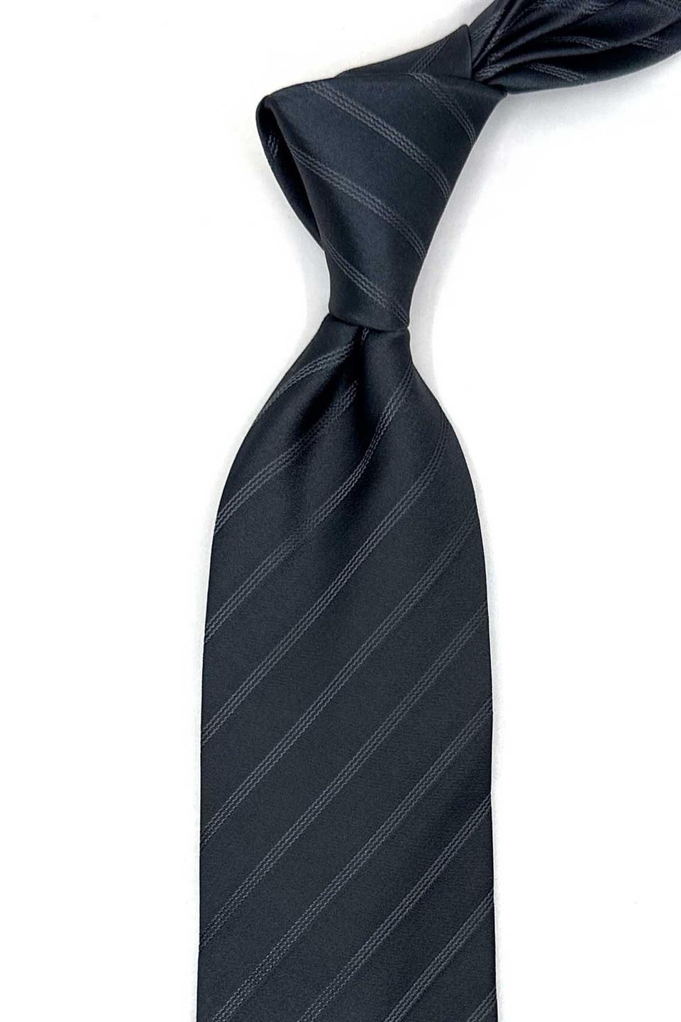 Cesia Style Füme Çizgi Desen İtalyan İpek Kravat İK1775