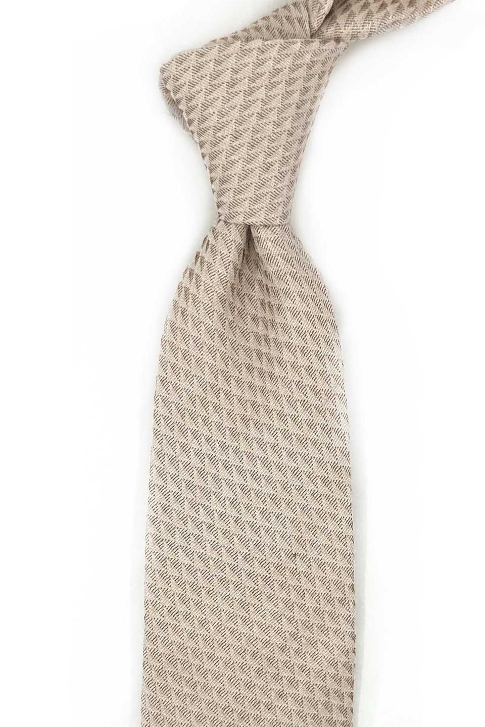 Chera Style Bej İtalyan İpek Kravat İK2081