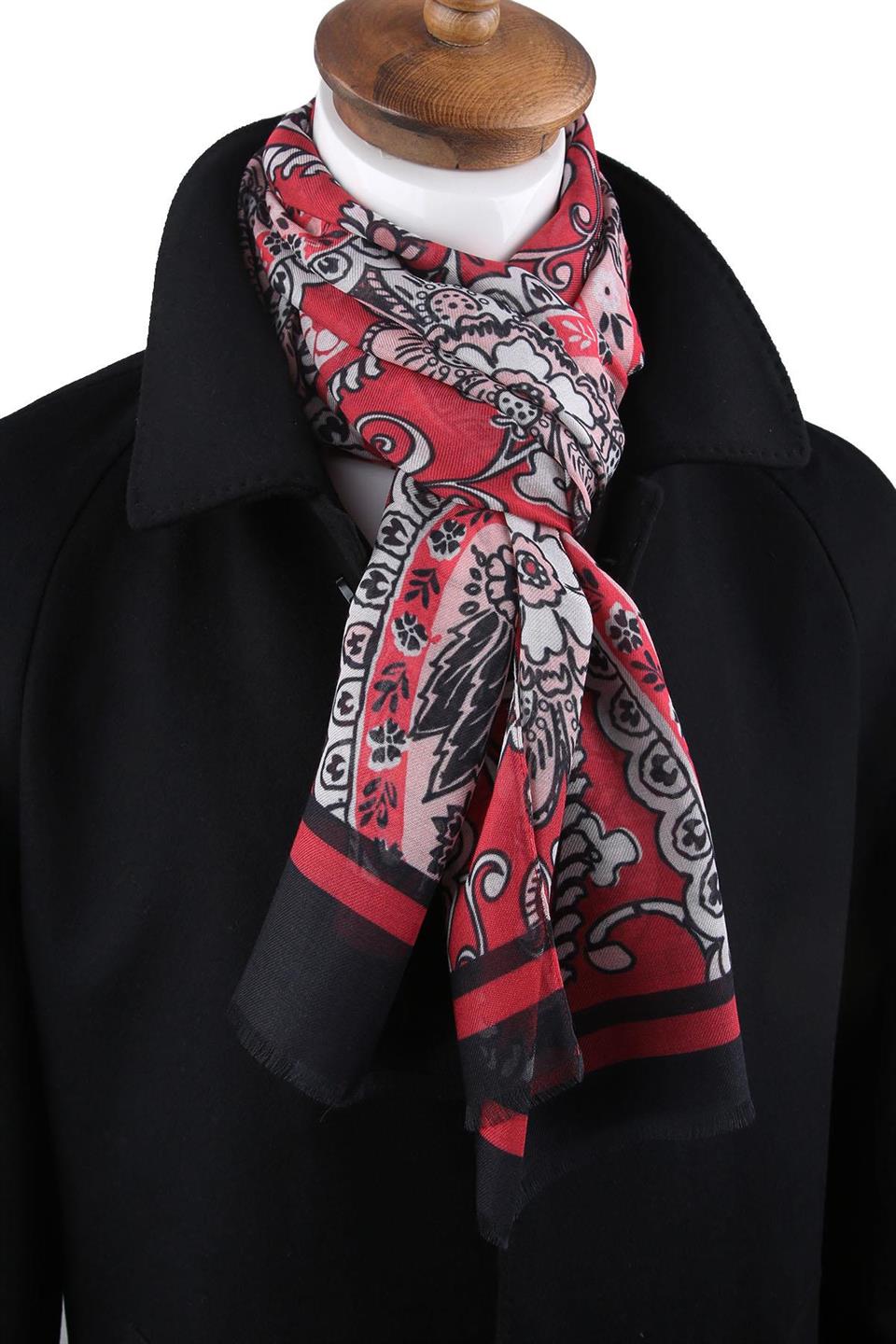 Cherry Style Kırmızı İtalyan Modal Kaşkol MDL39