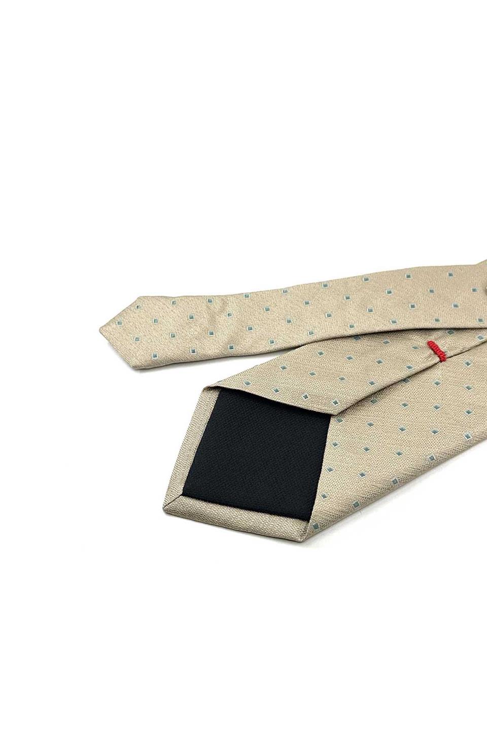 Cheyne Style Bej Nokta Desen İtalyan İpek Kravat İK1981
