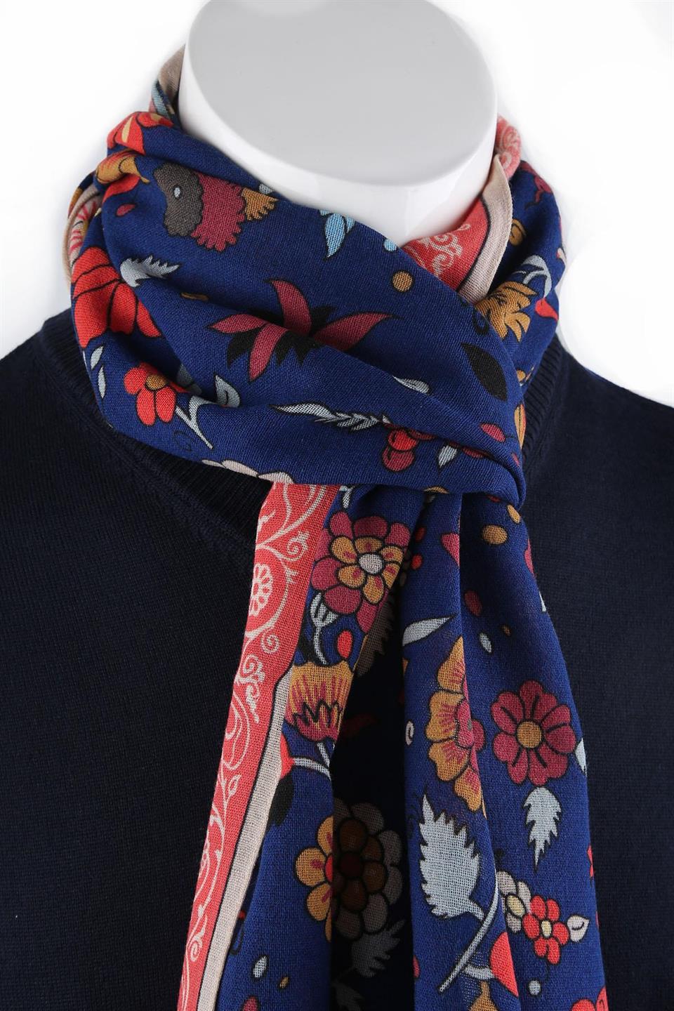 Chilcote Style Mavi Wool Kaşkol K481