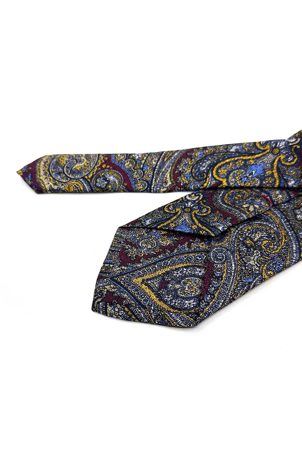 Chimenti Style Şal Desen İtalyan Bordo İpek Kravat İK2351