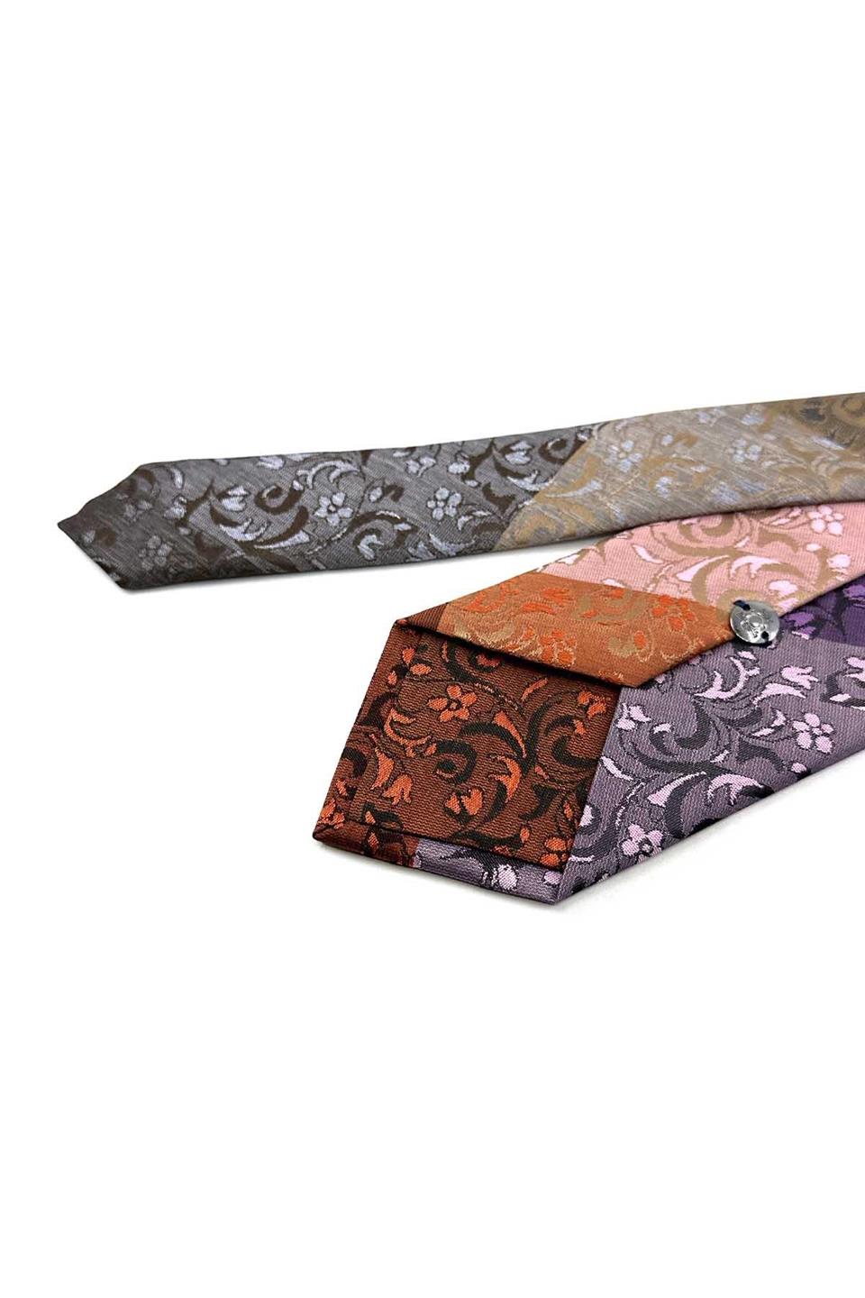 Çiçek Desen Çok Renkli Patchwork Kravat KK13280