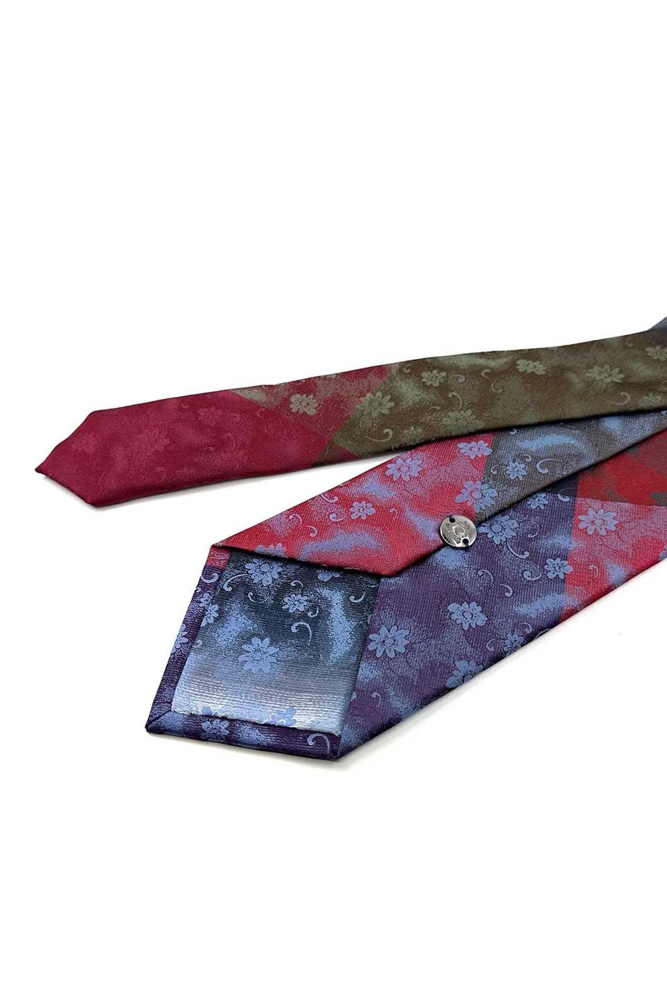 Çiçek Desen Çok Renkli Patchwork Kravat KK13274