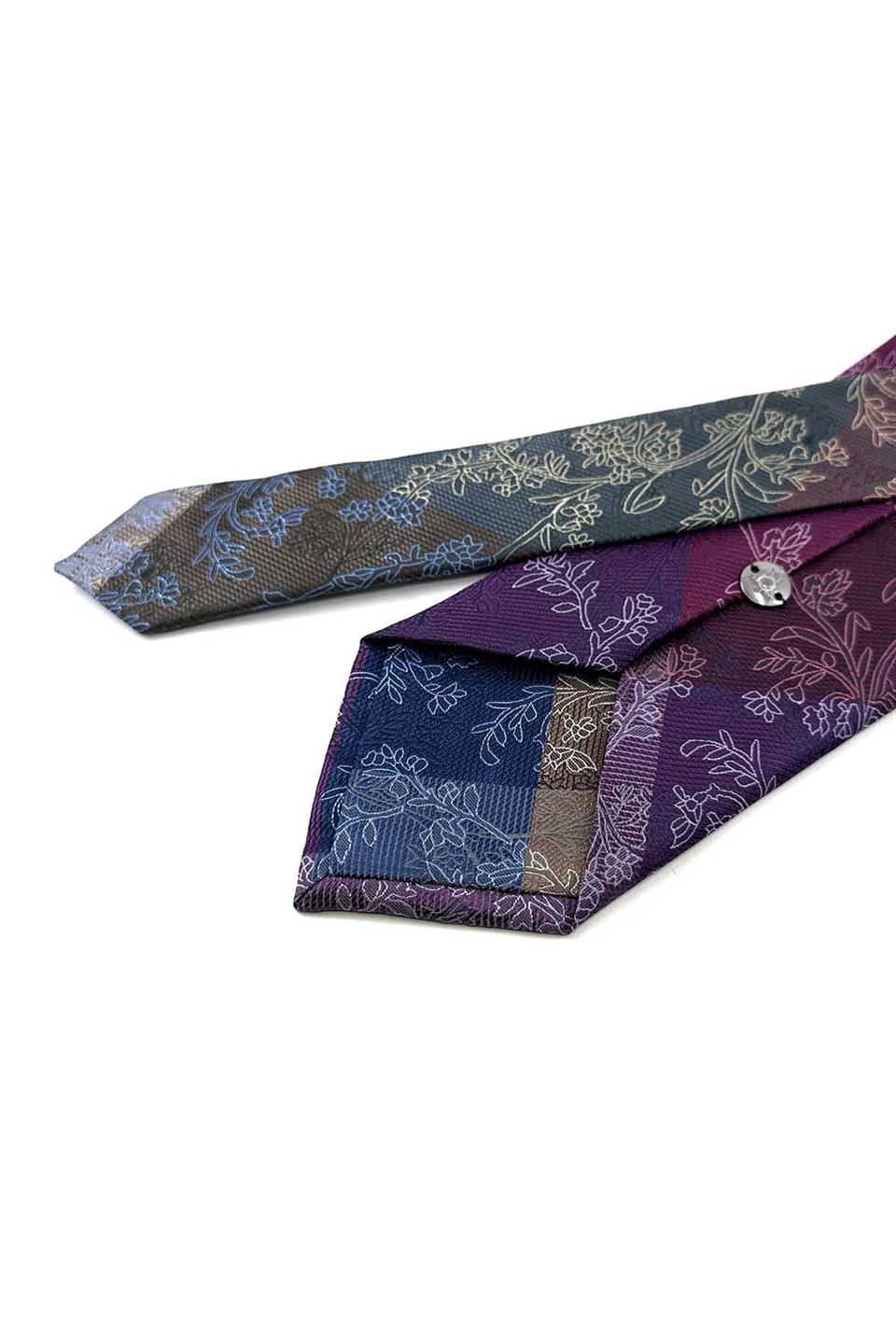 Çiçek Desen Çok Renkli Patchwork Kravat KK13258