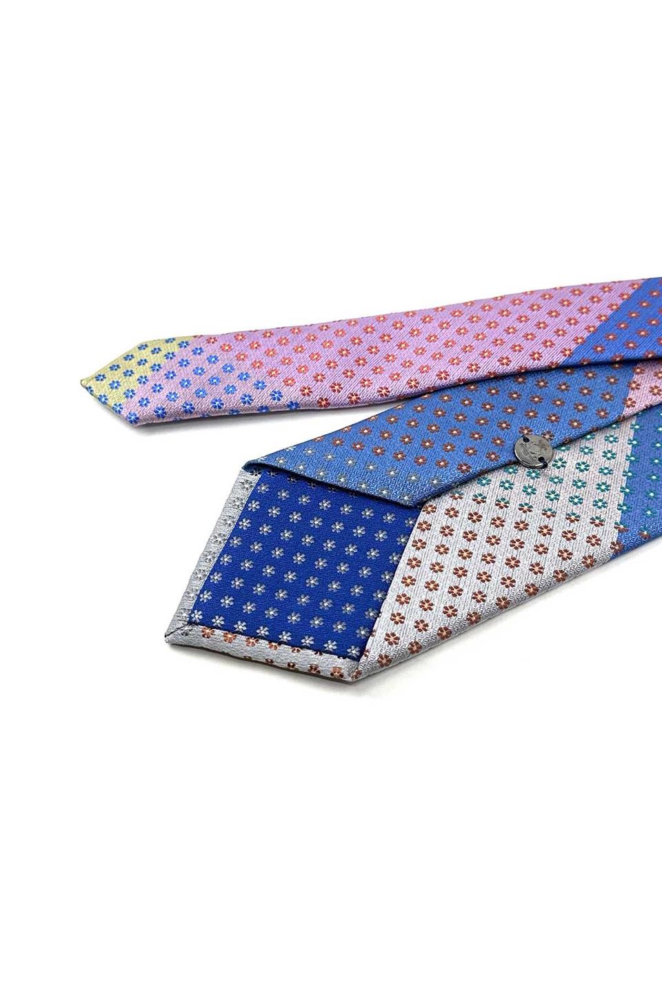 Çiçek Desen Çok Renkli Patchwork Kravat KK13283
