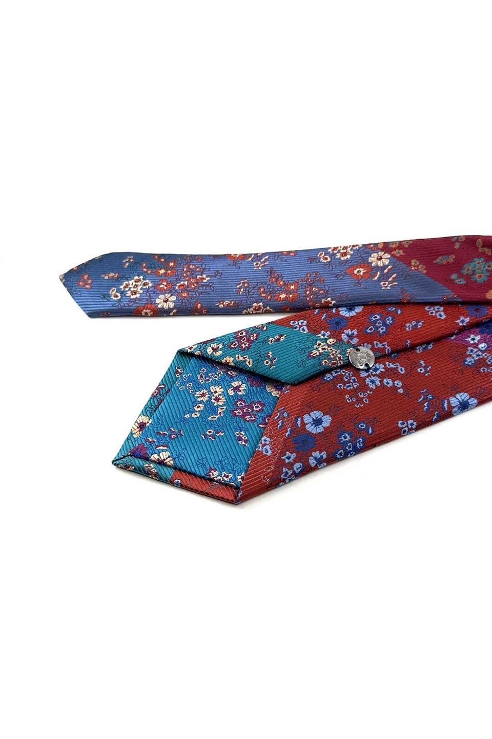 Çiçek Desen Çok Renkli Patchwork Kravat KK13240