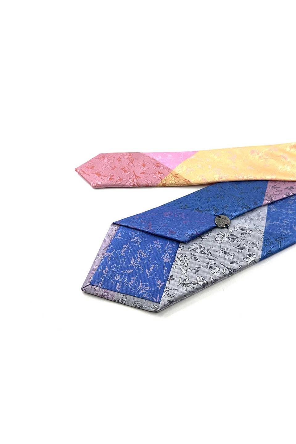 Çiçek Desen Çok Renkli Patchwork Kravat KK13254