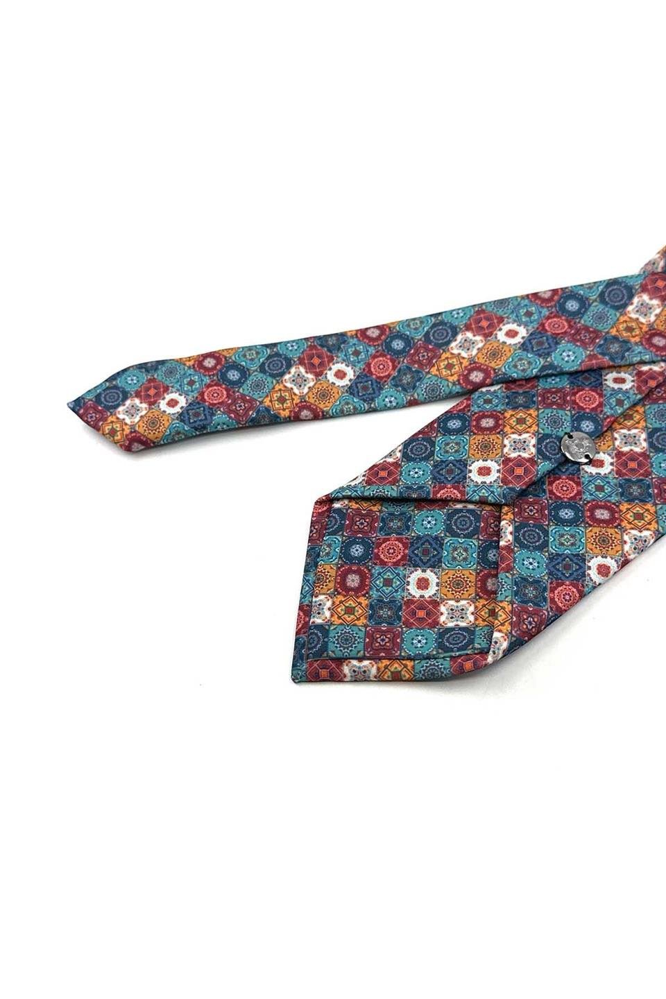 Çok Renkli Baskılı Mendilli Klasik Kravat KK13355