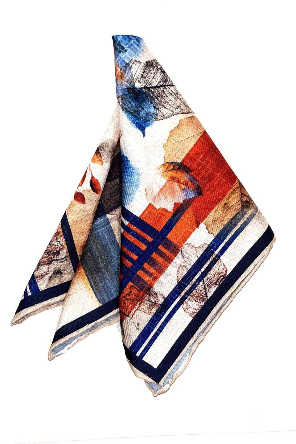 Çok Renkli Çiçek Desen Erkek Cep Mendili SPS600-60