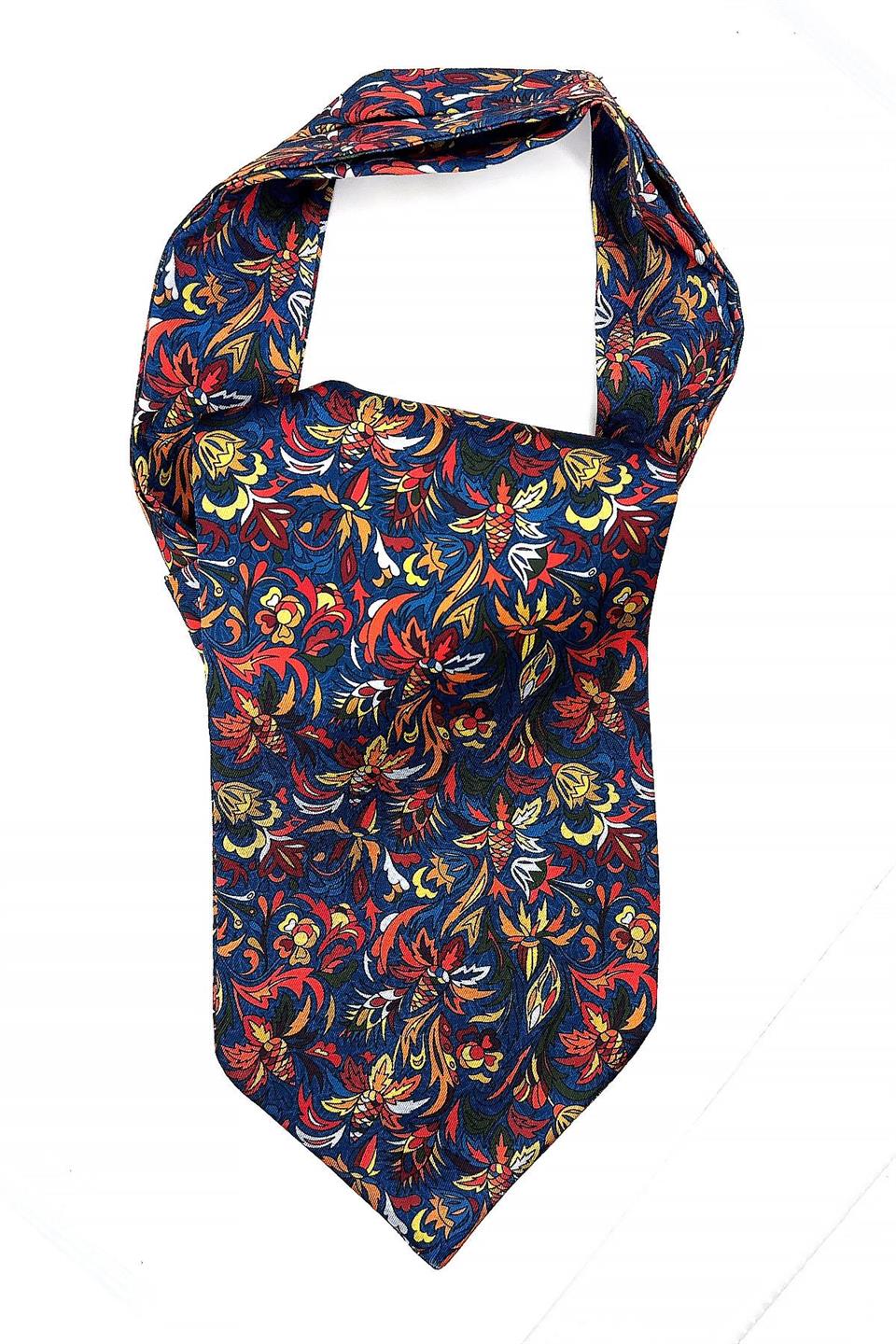 Çok Renkli Çiçek Desen Erkek Fular K421