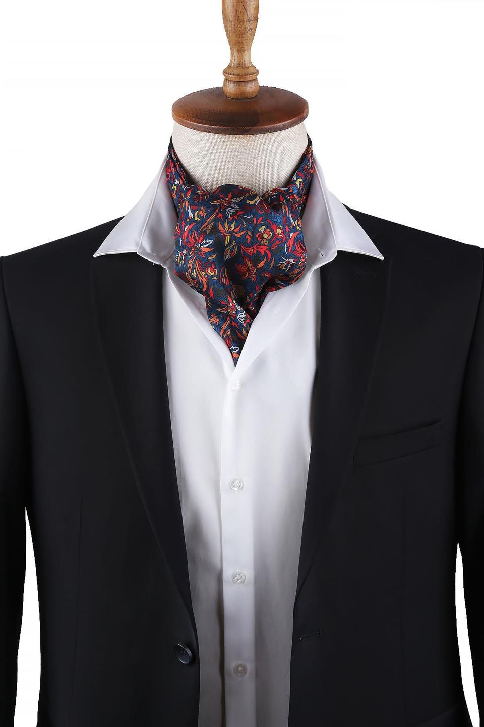 Çok Renkli Çiçek Desen Erkek Fular K421