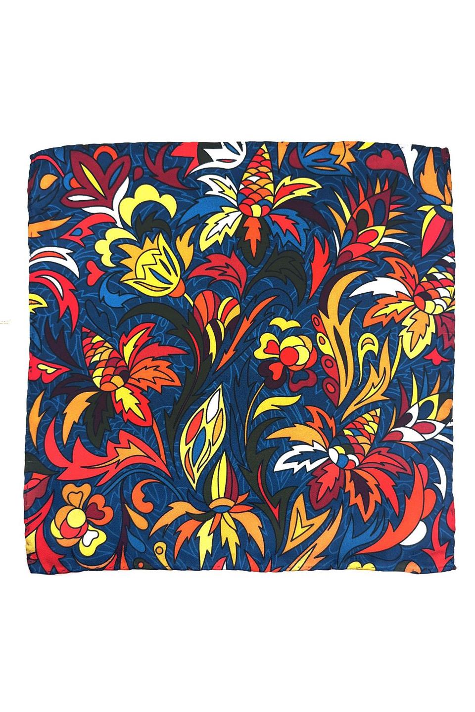 Çok Renkli Çiçek Motif Erkek Cep Mendili SPS554-42