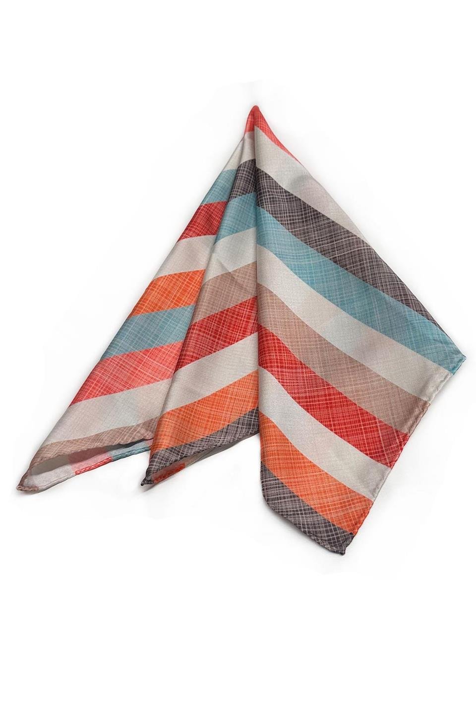 Çok Renkli Çizgi Desen Fular Bandana 55-55 cm KDNF20