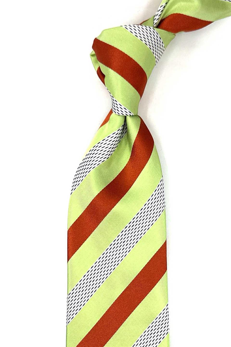 Çok Renkli Çizgi Desen İtalyan İpek Kravat İK1660