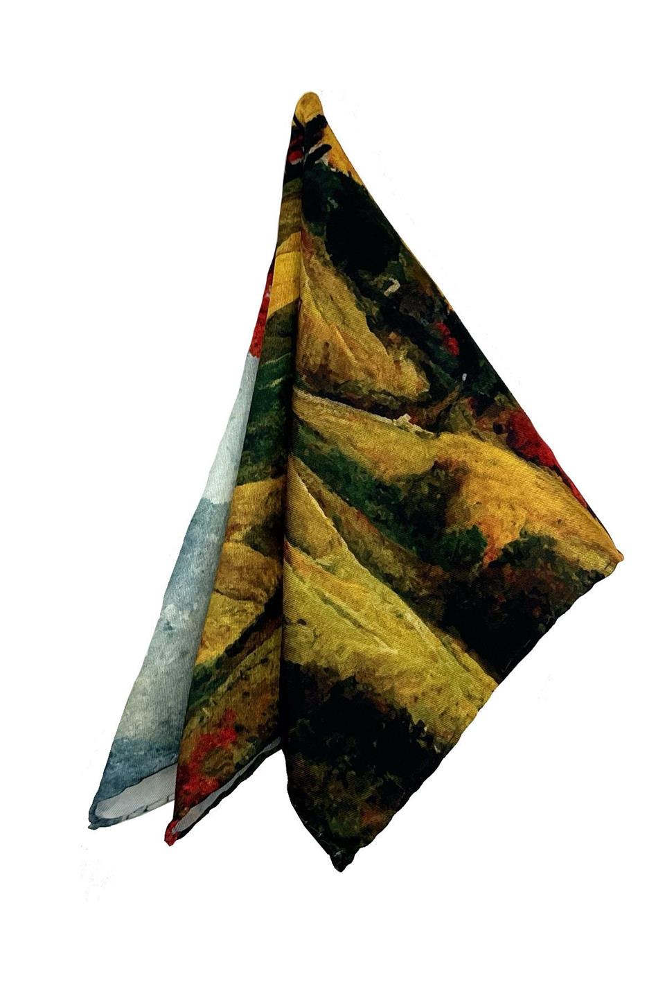 Çok Renkli Doğa Motif Erkek Cep Mendili SPS636-116