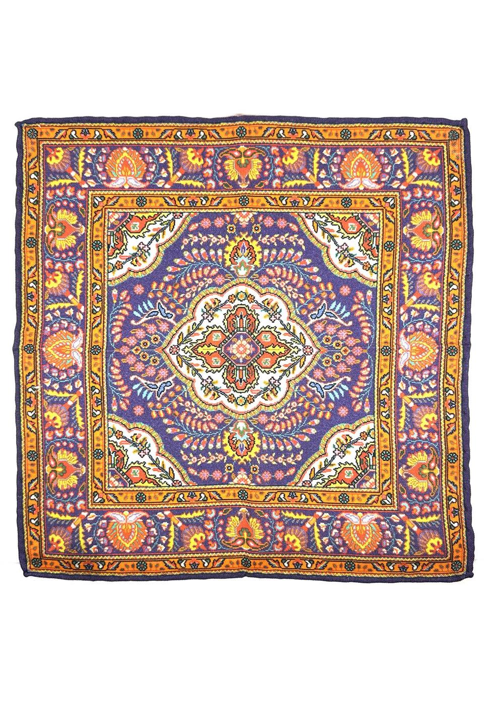 Çok Renkli El Dikişi İtalyan Yün Cep Mendili WL13