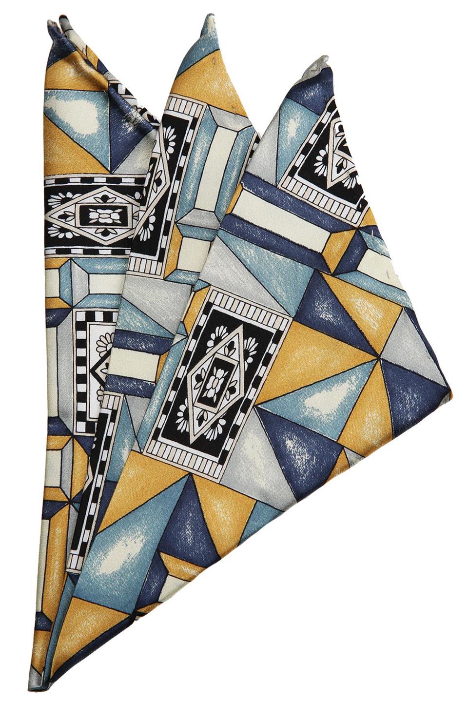Çok Renkli Motif Baskılı İpek Mendil SPS412