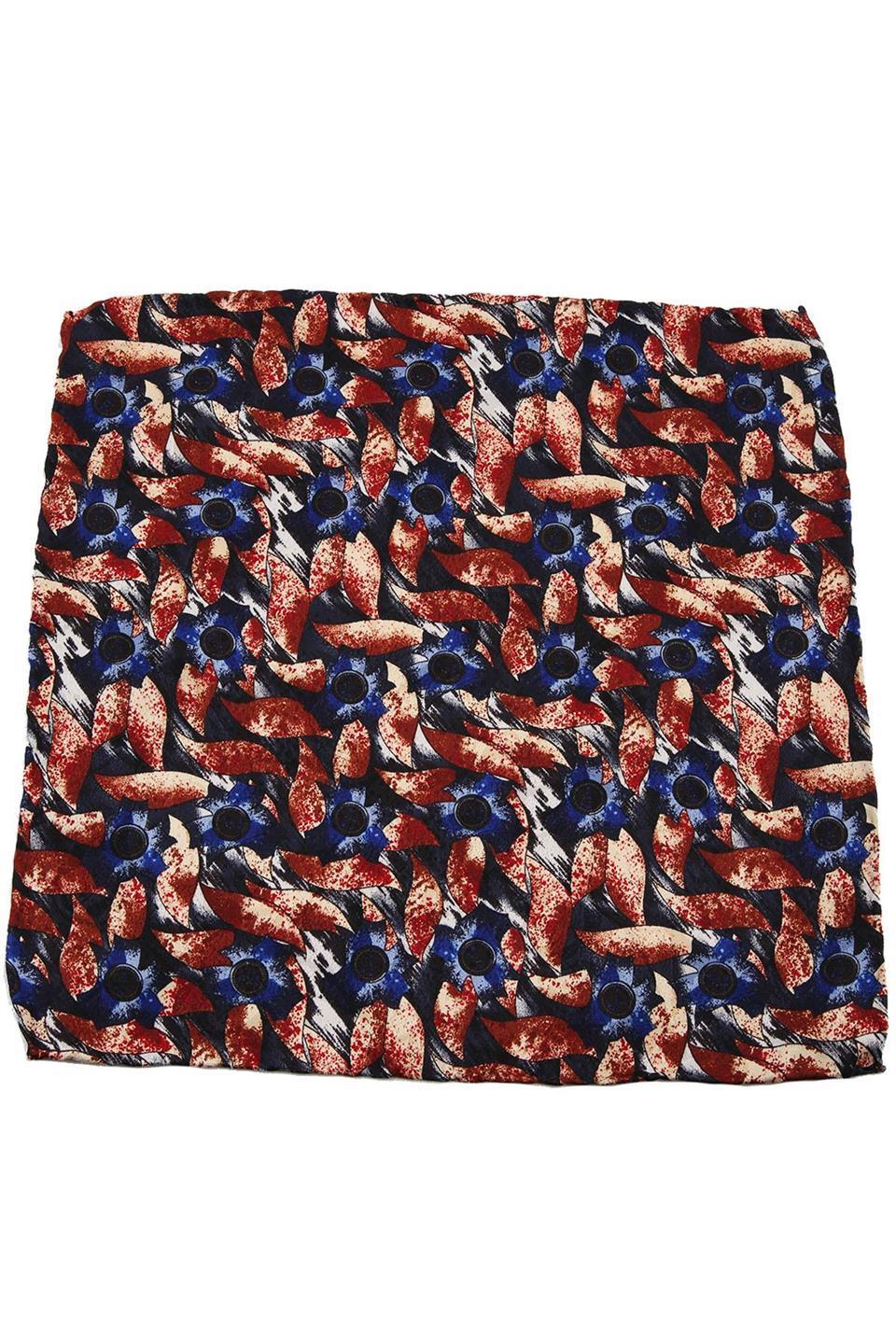 Çok Renkli Motif Baskılı İpek Mendil SPS152