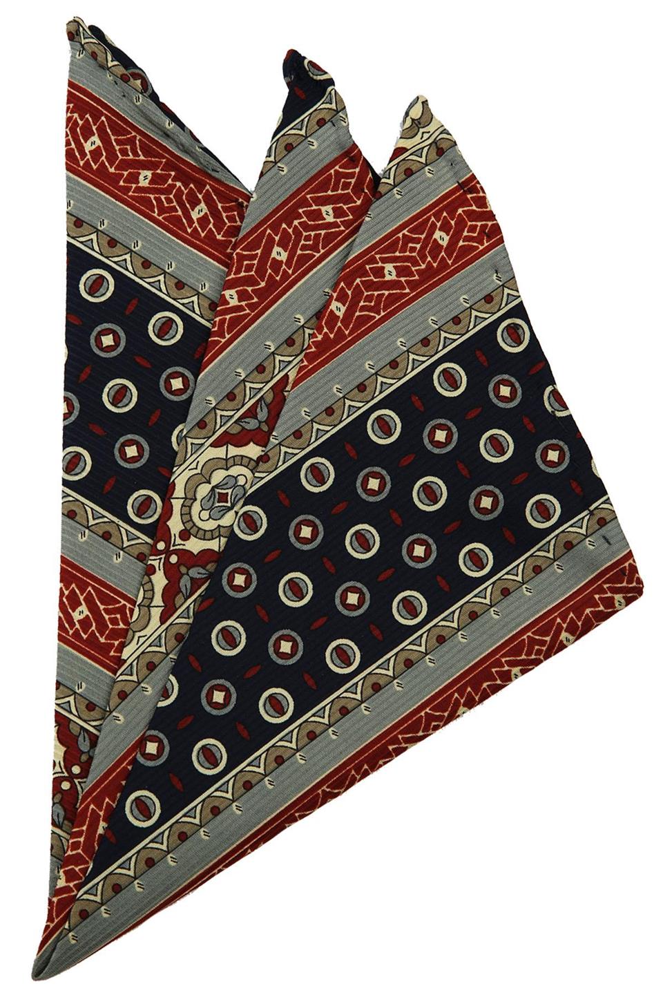 Çok Renkli Motif Baskılı İpek Mendil SPS326