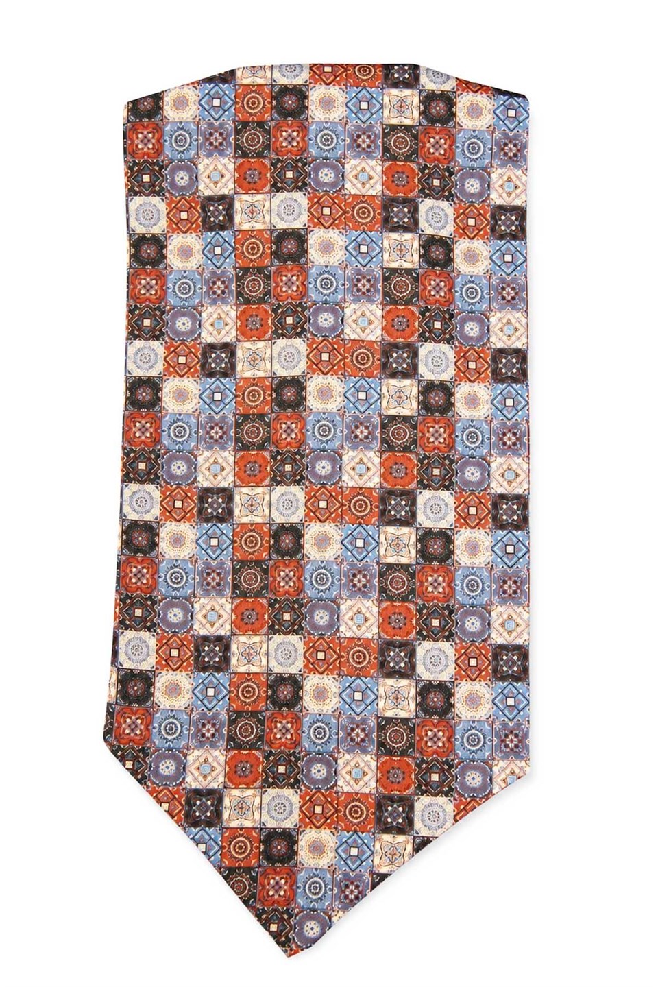 Çok Renkli Motif Desen Ascot Kravat K686