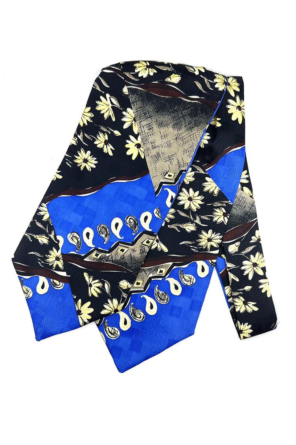 Çok Renkli Motif Desen Erkek Ascot Fular K641