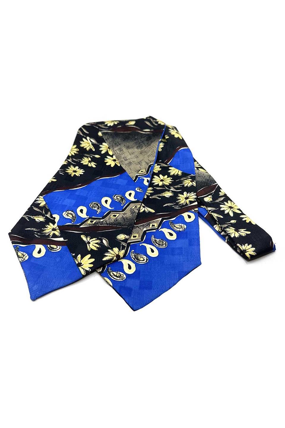 Çok Renkli Motif Desen Erkek Ascot Fular K641