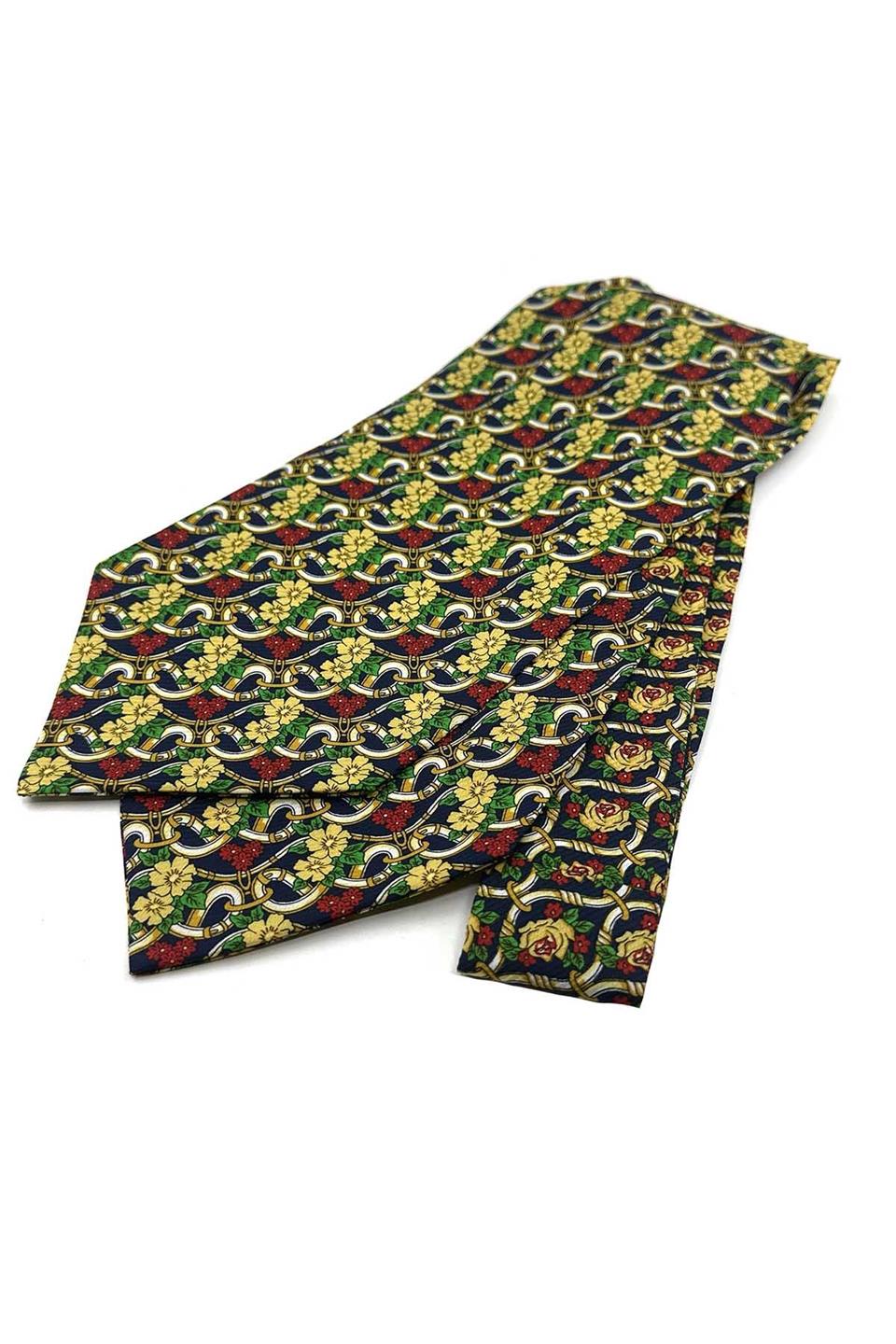 Çok Renkli Motif Desen Erkek Ascot Fular K643