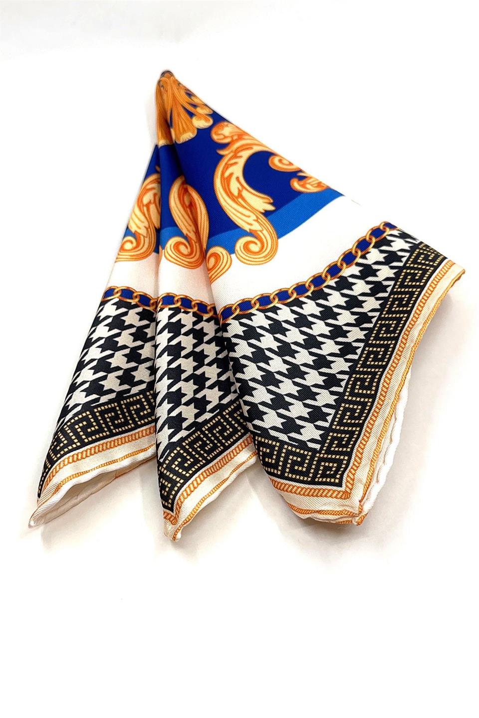 Çok Renkli Motif Desen Erkek Cep Mendili SPS591-69