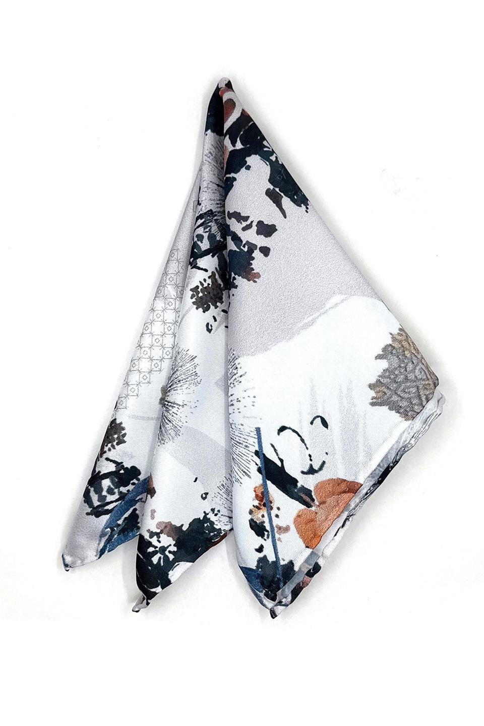 Çok Renkli Motif Desen Erkek Cep Mendili SPS585-74
