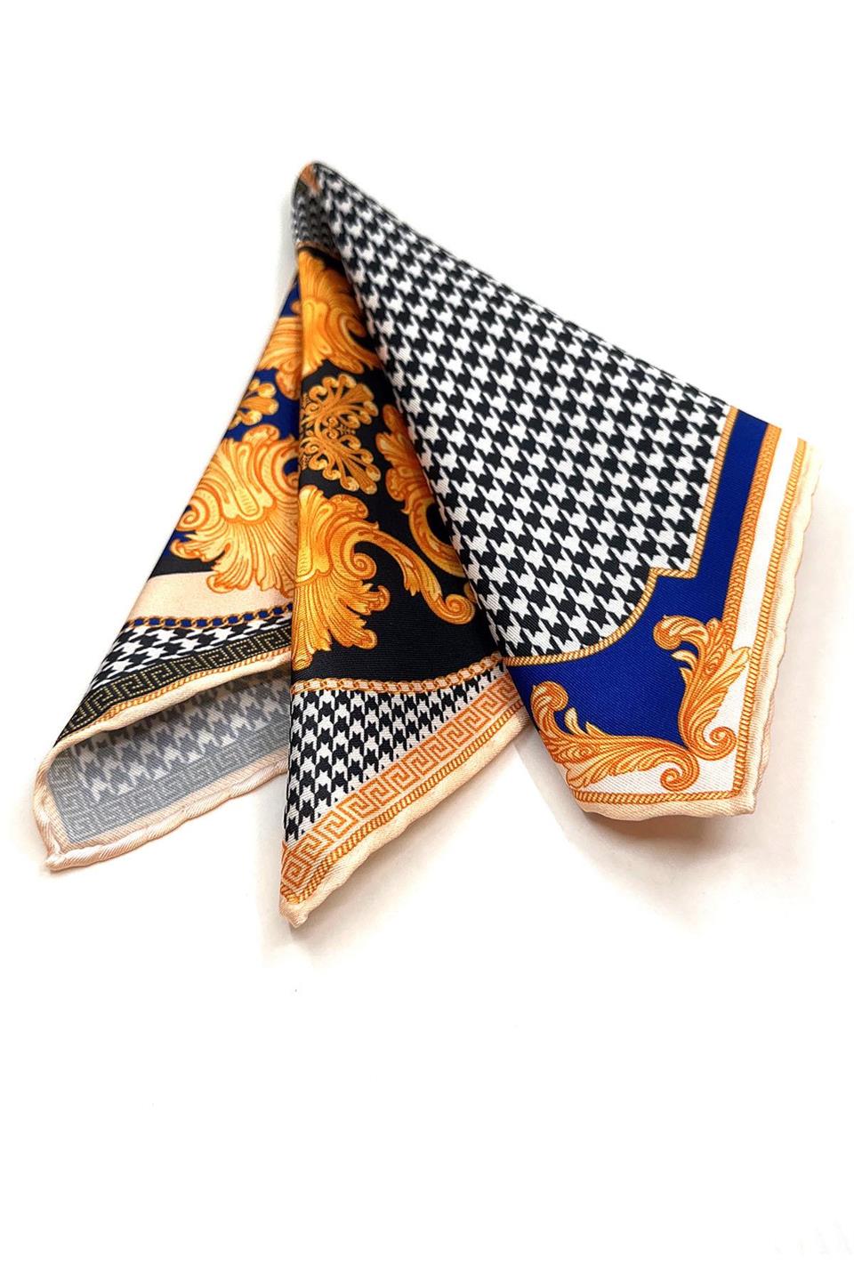 Çok Renkli Motif Desen Erkek Cep Mendili SPS581-78